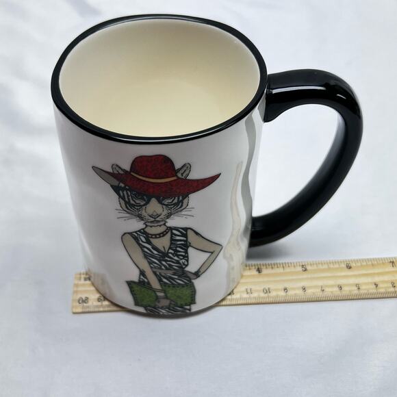 Signatures Housewares Stoneware Hipster Animal Coffee/Tea Cups Donkey & Tigress - Picture 7 of 9